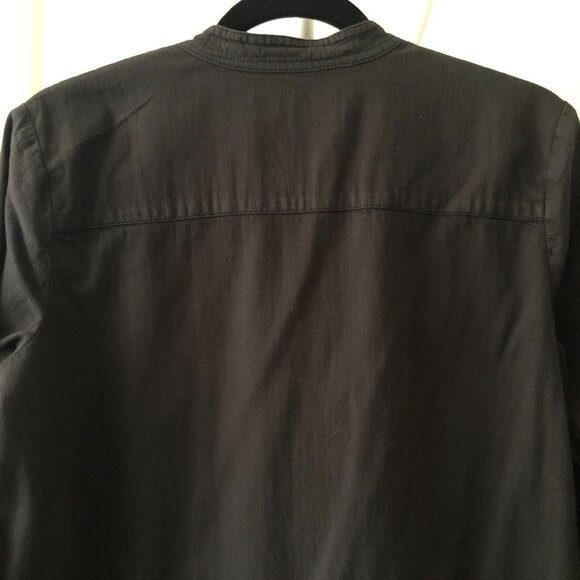 LUCKY BRAND BOHO BLACK DENIM POPOVER DRESS TUNIC SHIRT FLORAL EMBROIDERY M NWOT - Picture 9 of 9